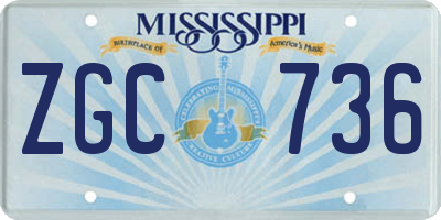 MS license plate ZGC736