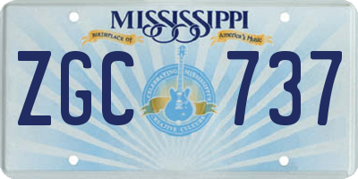 MS license plate ZGC737
