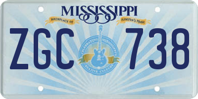 MS license plate ZGC738