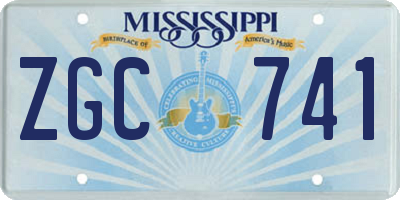 MS license plate ZGC741