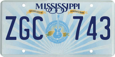 MS license plate ZGC743