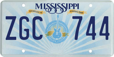 MS license plate ZGC744