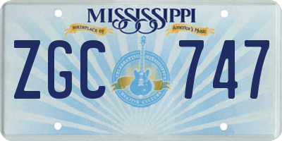 MS license plate ZGC747