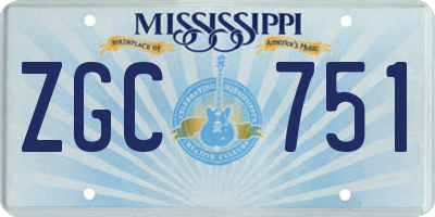 MS license plate ZGC751