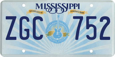 MS license plate ZGC752