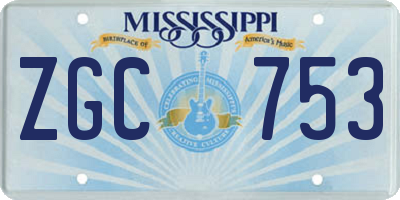 MS license plate ZGC753