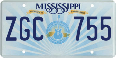 MS license plate ZGC755