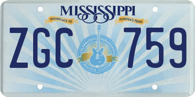 MS license plate ZGC759