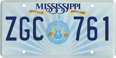 MS license plate ZGC761
