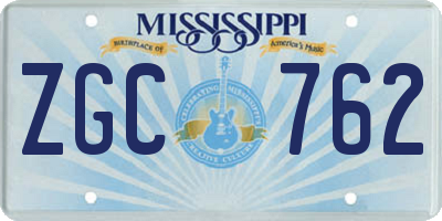 MS license plate ZGC762