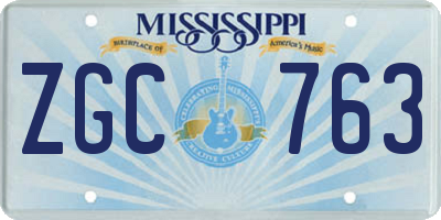 MS license plate ZGC763