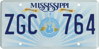 MS license plate ZGC764