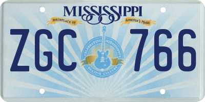 MS license plate ZGC766