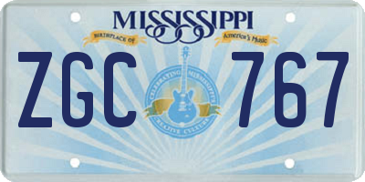 MS license plate ZGC767