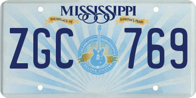 MS license plate ZGC769