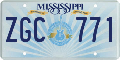 MS license plate ZGC771