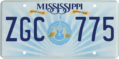 MS license plate ZGC775