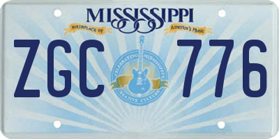MS license plate ZGC776