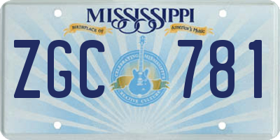 MS license plate ZGC781