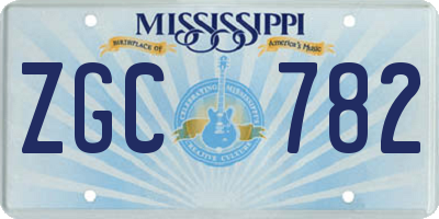 MS license plate ZGC782