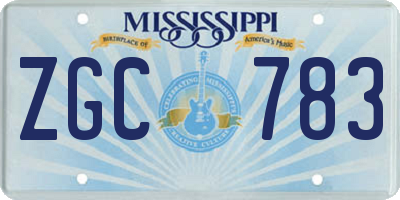 MS license plate ZGC783