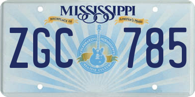 MS license plate ZGC785