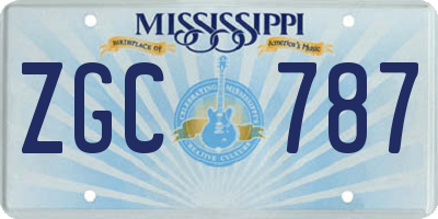 MS license plate ZGC787