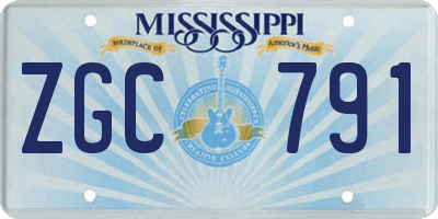 MS license plate ZGC791