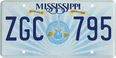 MS license plate ZGC795
