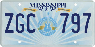MS license plate ZGC797