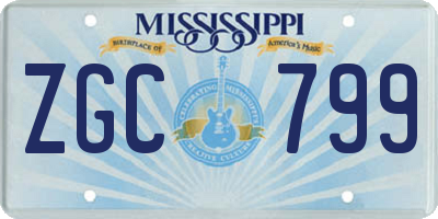 MS license plate ZGC799