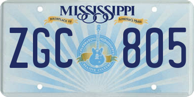 MS license plate ZGC805