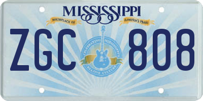 MS license plate ZGC808