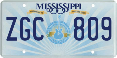 MS license plate ZGC809