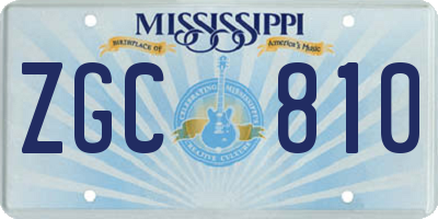 MS license plate ZGC810