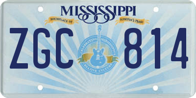 MS license plate ZGC814