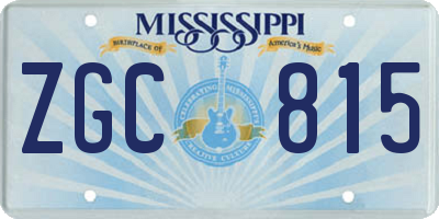 MS license plate ZGC815