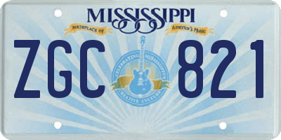 MS license plate ZGC821