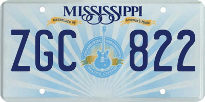 MS license plate ZGC822