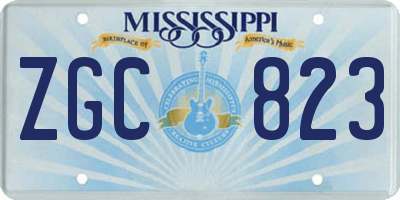 MS license plate ZGC823