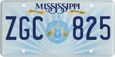 MS license plate ZGC825