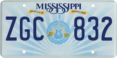 MS license plate ZGC832