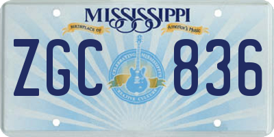 MS license plate ZGC836