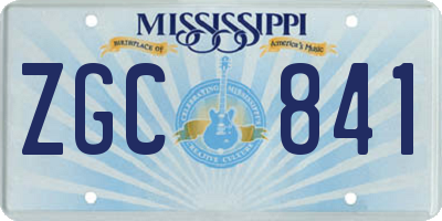 MS license plate ZGC841