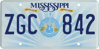 MS license plate ZGC842