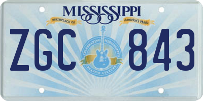 MS license plate ZGC843