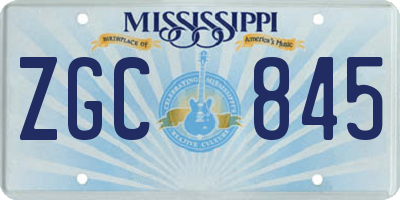 MS license plate ZGC845