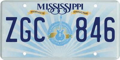 MS license plate ZGC846