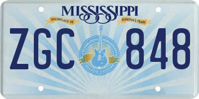MS license plate ZGC848