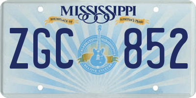 MS license plate ZGC852